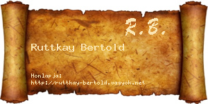 Ruttkay Bertold névjegykártya